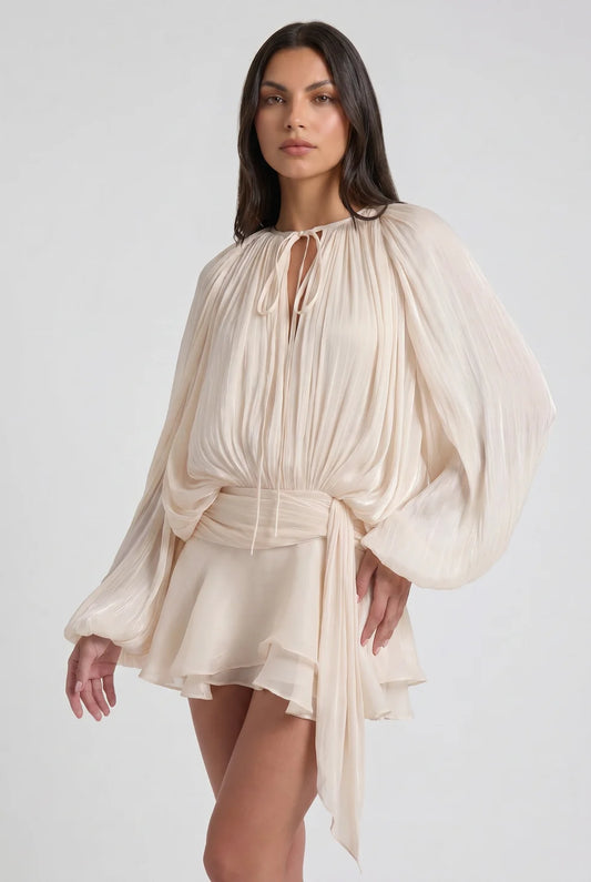 Robe voile plisée